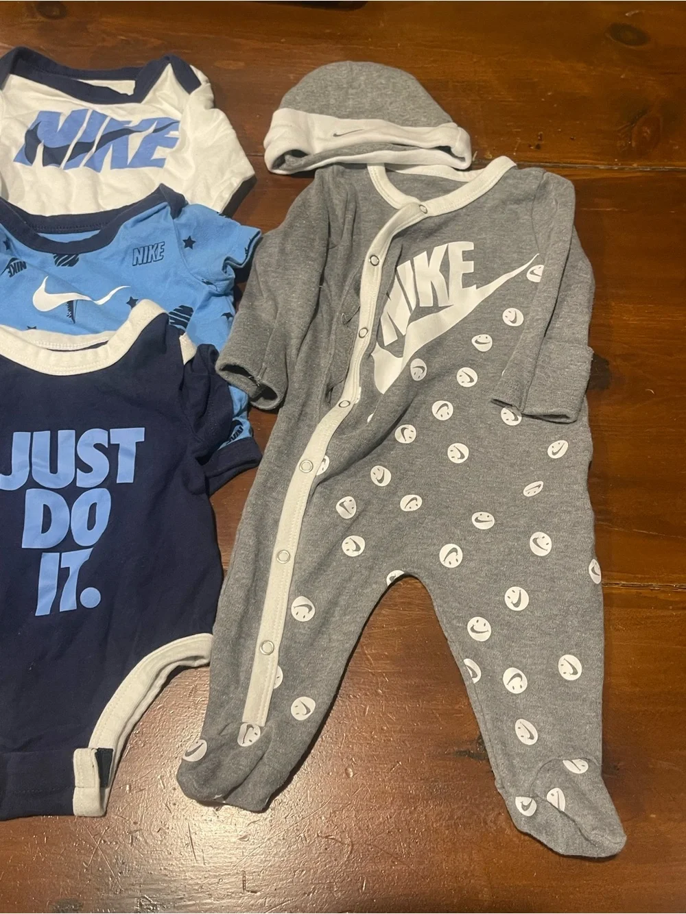 Nike bundle baby 3m Navy Light Blue 'Just Do It.' Baby Bodysuit Set